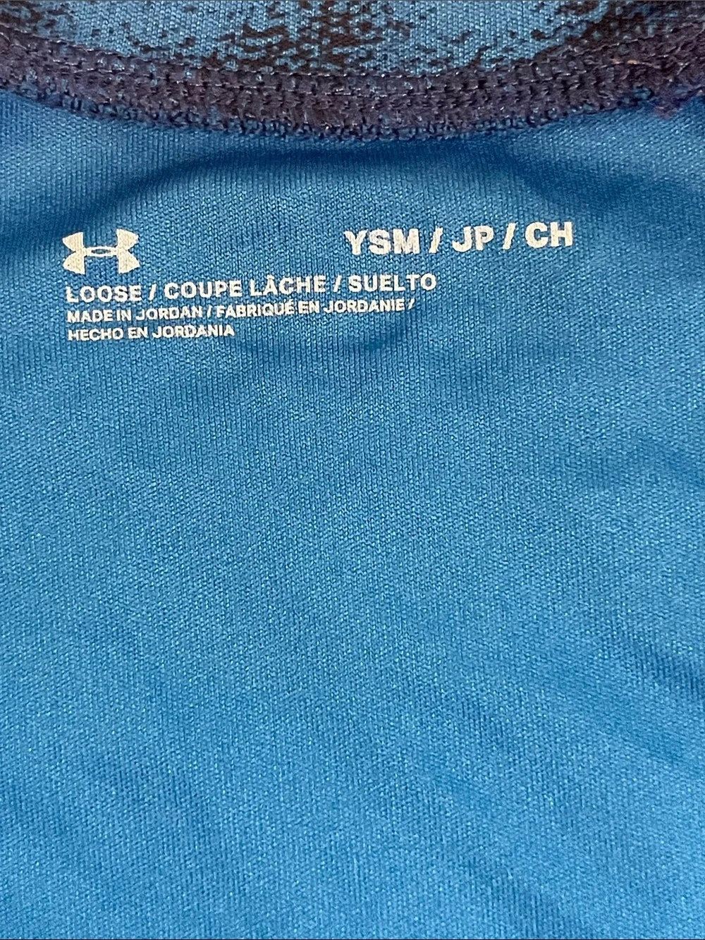 Under Armour Boys' Blue & Navy Logo Rash Guard Swim Top